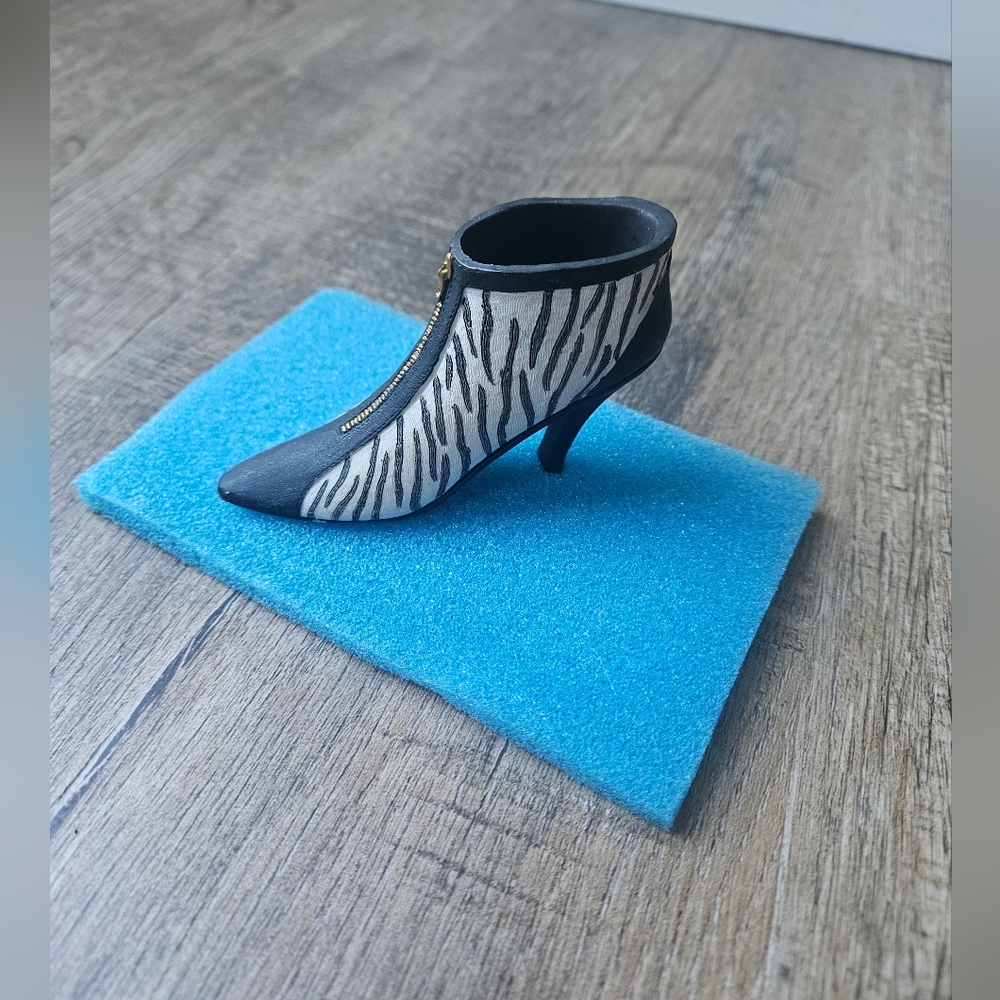 My Treasure Miniature White and Black Striped Zebra Print Boot